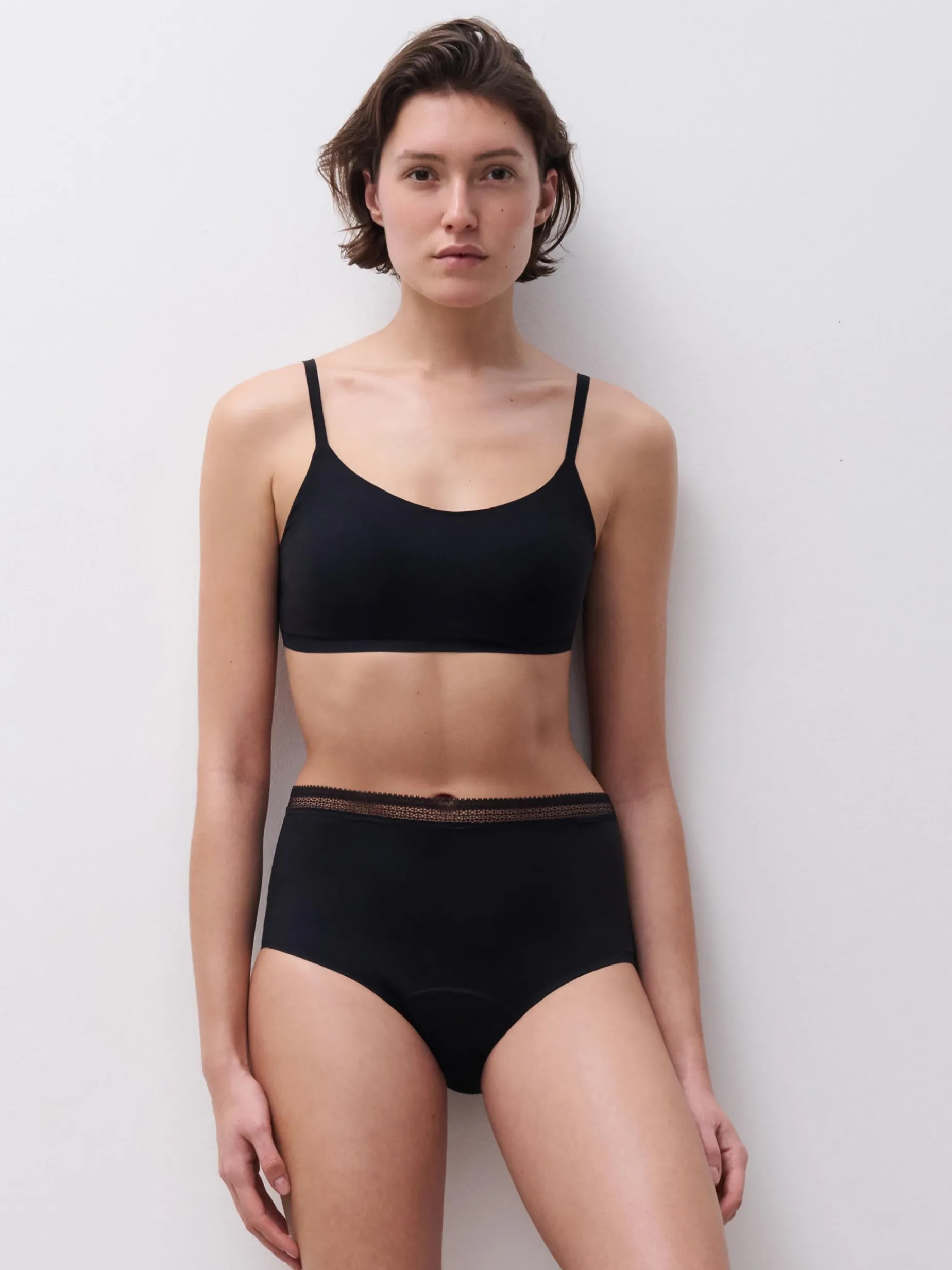 Chantelle Period Panty Graphic Hoge Taille Menstruatieslip - Zwart