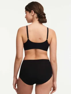 Femilet Basic Lace Hoge Taille Slip Katoen - Zwart