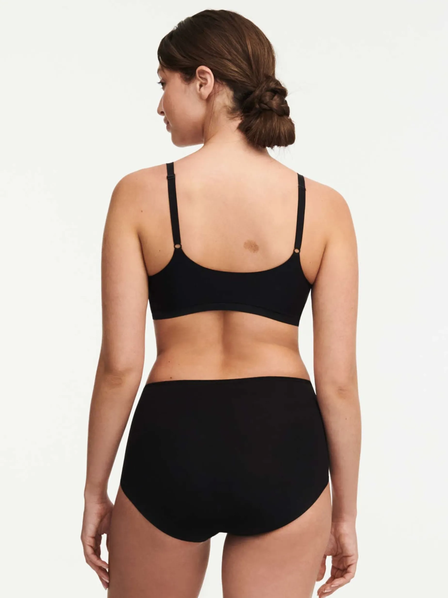 Femilet Basic Lace Hoge Taille Slip Katoen - Zwart