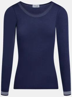 Femilet Juliana Juliana T-shirt Lange mouwen - 100% Merino wol - Donkerblauw