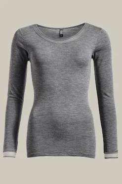 Femilet Juliana T-Shirt Lange mouwen - 100% Merino wol - Heather grey