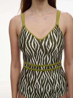 Femilet SIFNOS Beugelloos badpak met softcups - Safari Green