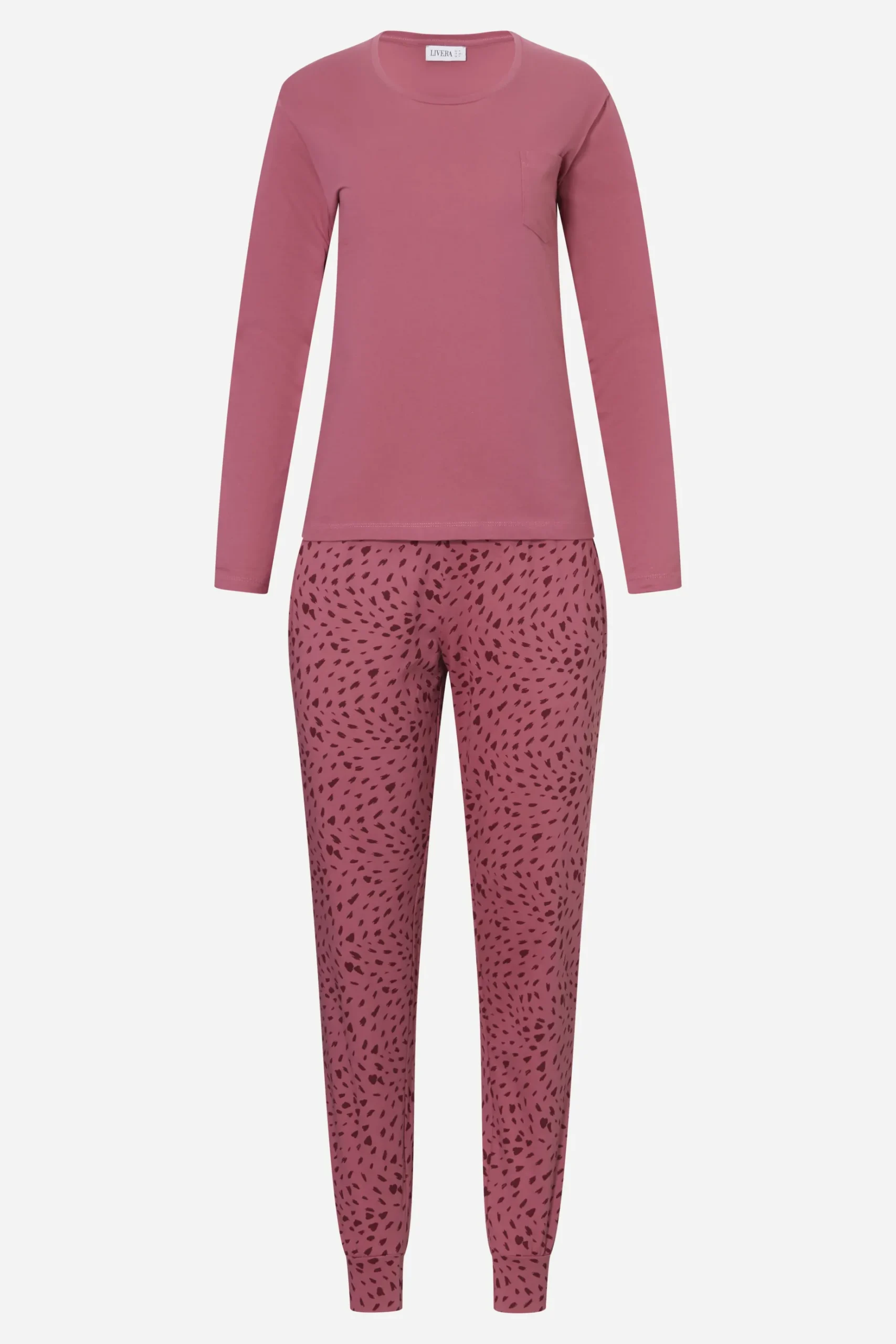 Livera ABSTRACT HEARTS Pyjama lange mouw - Red Hearts