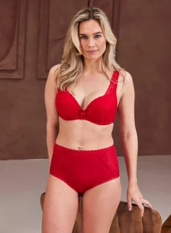 Livera Micro Lace Hoge Taille Slip Maxi - Passion Red