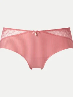 Livera Stripe Lace Hipster - Geranium Pink