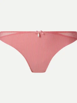 Livera Stripe Lace String - Geranium Pink