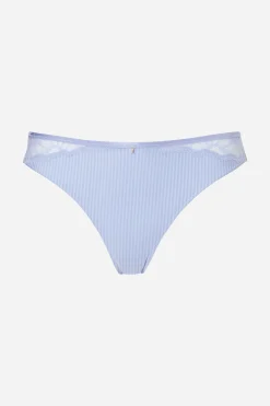 Livera Stripe Lace String - Lilac Blue