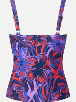 Livera St Tropez Bodine Tankini - Orange hibiscus